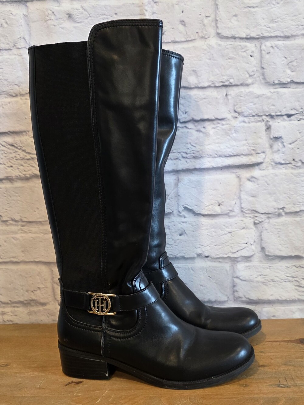 Tommy Hilfiger Black Riding Boots Size 7M